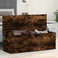 Berkfield Home Storage Box Smoked Oak 102x35x35 cm Engineered Wood in Brown | Size: 102 x 35 x 35 cm