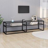 Berkfield Home TV Cabinet Transparent 160x40x40.5 cm Tempered Glass in Clear