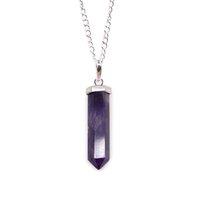 KDMD Women's Gemstone Classic Point Pendant - Amethyst in Blue