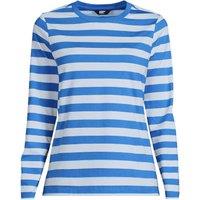 Lands' End Women's Petite Long Sleeve Supima Cotton Crew Neck Top in Mid Blue | Size: 8