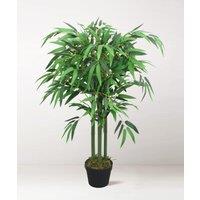 Tradala Trees Lush Artificial Tree Bamboo in Plant Pot in Dark Green | Size: 4ft