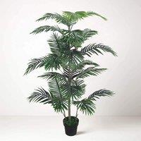 Tradala Trees Lush Artificial Tree Palm with Real Wood Trunk in Dark Green | Size: 4ft