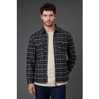 Burton Men's Navy Check Wool Look Jacket | Size: 2XL