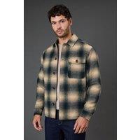 Burton Men's Dark Green Check Wool Look Short Jacket | Size: Small