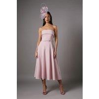 Coast Women's Bandeau bow Waist Midi Dress in Light Pink | Size: 12