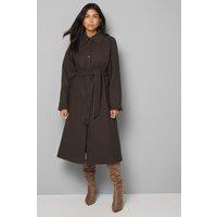 Wallis Women's Wool Blend Belted Longline Coat in Chocolate | Size: 14