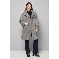 Wallis Women's Short Funnel Neck Twill Coat in Mono | Size: 14