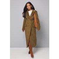 Wallis Women's Double Breasted Pocket Detail Coat in Olive | Size: 12