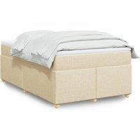 Box Spring Bed with Mattress Cream 120x200 cm Fabric
