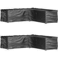 Berkfield Home L-Shaped Garden Furniture Covers 2 pcs 16 Eyelets 285x285x70 cm in Black | Size: 285 x 285 x 70 cm