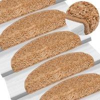 Berkfield Home Stair Mats 10 pcs 65x21x4 cm Beige | Size: Medium