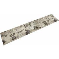 Berkfield Home Kitchen Rug Washable Coffee Grey 60x300 cm Velvet