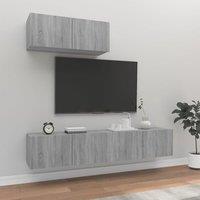 Berkfield Home 3 Piece TV Cabinet Set Grey Sonoma Engineered Wood