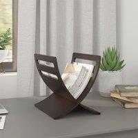 Berkfield Home Wooden Magazine Rack Floor Standing Brown