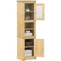 Berkfield Home Bathroom Cabinet Corona 50x40x185 cm Solid Wood Pine in Brown | Size: 50 x 40 x 185 cm