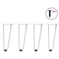 Berkfield Home Hairpin Table Legs 4 pcs White 30 cm Solid Steel