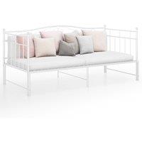 Berkfield Home Pull-out Sofa Bed Frame White Metal 90x200 cm