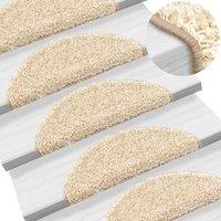 Berkfield Home Stair Mats 10 pcs 56x17x3 cm Cream | Size: Medium