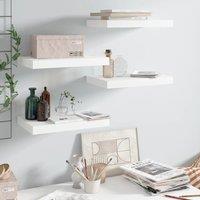 Berkfield Home Floating Wall Shelves 4 pcs High Gloss White 40x23x3.8 cm MDF