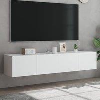Berkfield Home TV Wall Cabinets with LED Lights 2 pcs White 80x35x31 cm | Size: 80 x 35 x 31 cm