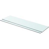 Berkfield Home Shelves 2 pcs Panel Glass Clear 80x20 cm