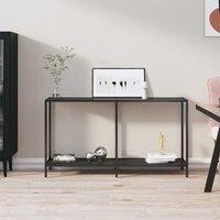 Berkfield Home Console Table Black 140x35x75.5 cm Tempered Glass