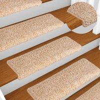 Berkfield Home Carpet Stair Treads 15 pcs 65x21x4 cm Gold | Size: Medium