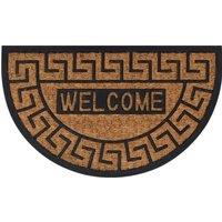 Berkfield Home Door Mat Half Round 45x75 cm Rubber & Coir in Brown