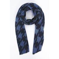 Sarta Women's Melanie Midweight Houndstooth Scarf - Blue
