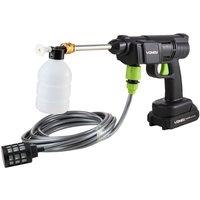 Living and Home 18.5V Portable Cordless Handheld High-Pressure Washer w/ 5m Hose, 1 Battery, 3 Nozzles, 6-8m Range Distance Battery Pressure Cleaner