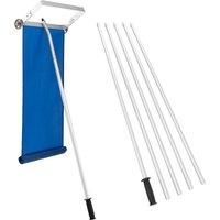 Costway 148cm-610cm Snow Roof Rake Aluminium Snow Removal w/ 5 Section Pole for House & Vehicle in Silver