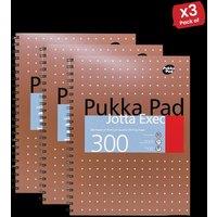 Pukka Pads A4 Metallic Jotta Notebook 300 Pages Wirebound 80 GSM Perforated 4 Hole ( Pack of 3) in White