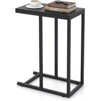 Costway C-Shaped End Table for Couch & Bed 64 CM High Sofa Side Table in Black