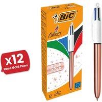 Bic 4 Colour Shine - Rose Gold - Pack of 12