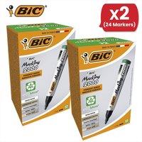 Bic Marking 2000 ECOlutions Permanent Bullet Tip Markers Green 12 - 2 Packs