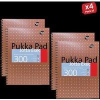 Pukka Pads A4 Metallic Jotta Notebook 300 Pages Wirebound 80 GSM Perforated 4 Hole ( Pack of 4) in White
