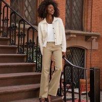 Lands' End Women's Plus Wide Leg Five-pocket Chinos in Tan | Size: 12