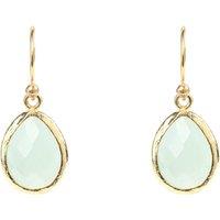 Latelita Women's Petite Drop Earrings Aqua Chalcedony Gold in Green