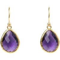 Latelita Women's Petite Drop Earrings Amethyst Hydro Gold in Purple