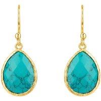 Latelita Women's Petite Drop Earrings Arizona Turquoise Gold in Blue