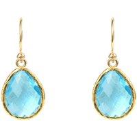Latelita Women's Petite Drop Earrings Blue Topaz Hydro Gold