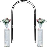 Costway Garden Arch Metal Frame Decoration Trellis Stand Vines Climbing Plants Archway in Black