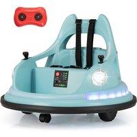 Costway Ride On Bumper Car 12V Battery Powered Bumper Car in Blue