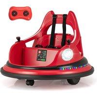 Costway Ride On Bumper Car 12V Battery Powered Bumper Car in Red