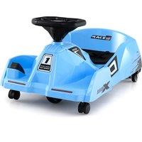 Costway Electric Cleaning Go Kart 12V Ride on Race Car w/ Detachable Mop in Blue