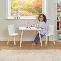 Liberty House Toys White & Pinewood Table & Chair set