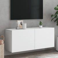 Berkfield Home TV Cabinet Wall-mounted White 100x30x41 cm | Size: 100 x 30 x 41 cm