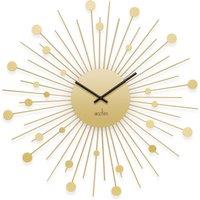 Acctim Brielle Large Wall Clock Starburst / Sunburst Quartz Painted Metal Frame Matt 50cm in Metallics