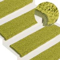 Berkfield Home Carpet Stair Treads 15 pcs 65x21x4 cm Green | Size: Medium