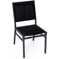 Costway Outdoor Dining Chairs Patio Armless Chair Lightweight Metal Chair in Black